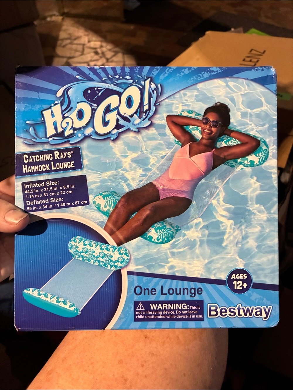 H2O GO! Pink Inflatable Catching Rays Hammock Lounge